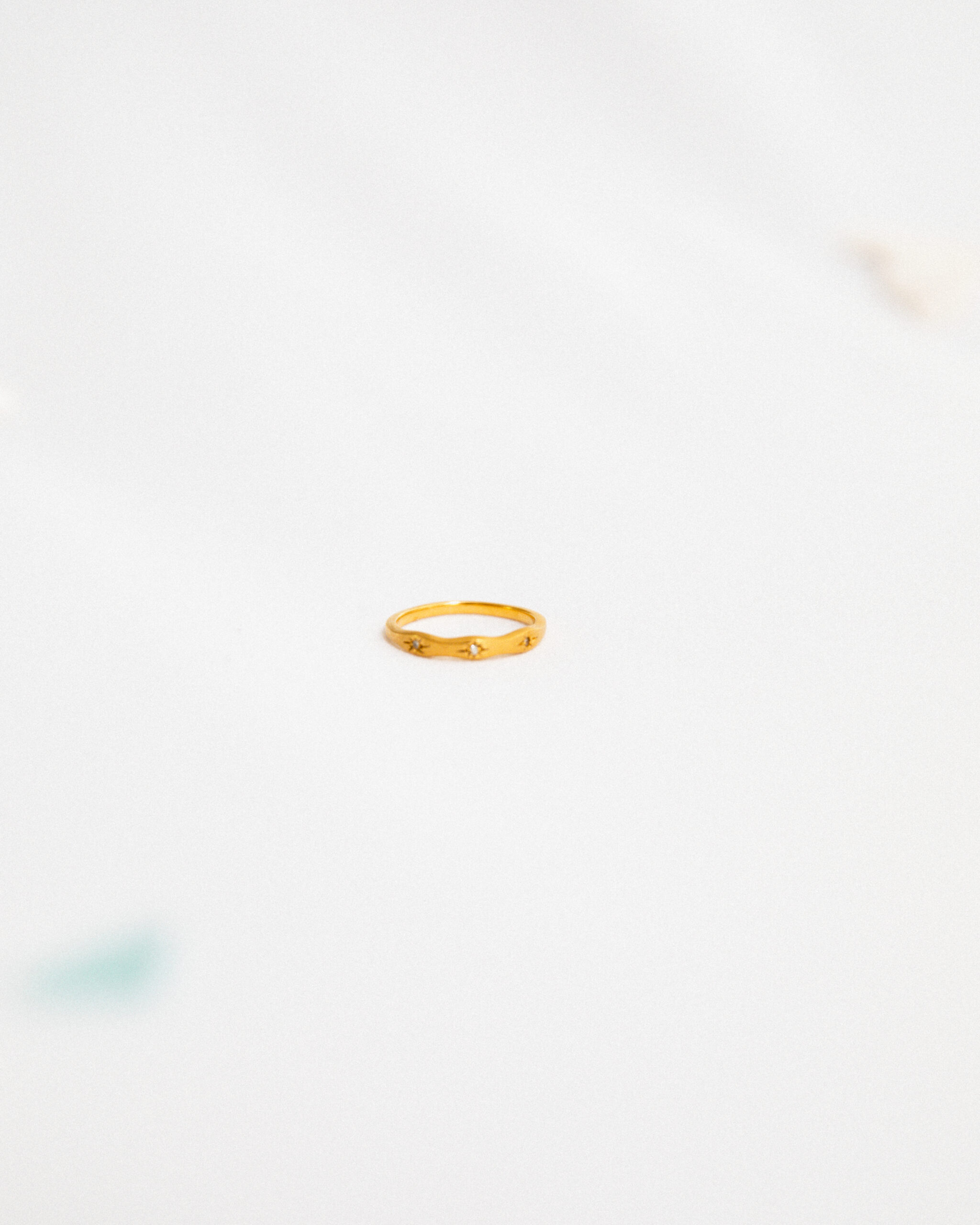 Luxurious Bamboo Ring - 0.02ct Diamonds | 14k Gold Plate | Shop 